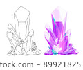 幻想中可能出現的水晶筆劃和彩色插圖 89921825