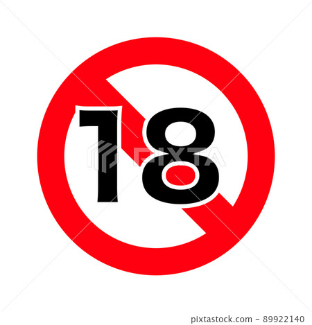 Mark forbidden under 18 years old 89922140
