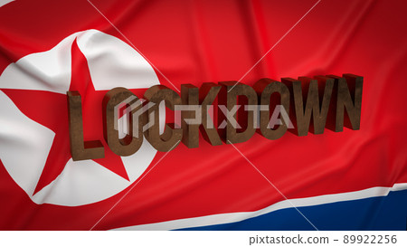 North Korea flag for virus crisis concept 3d rendering 89922256