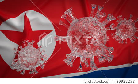 North Korea flag for virus crisis concept 3d rendering 89922258