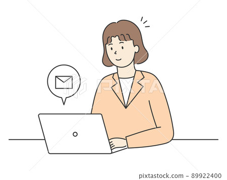 操作個人計算機的女商人 89922400