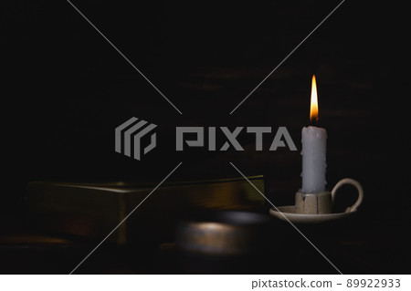 The brightly burning candle on the candlestick, the holy bible, and the words of worship, meditation and prayer of Jesus Christ The brightly burning candle on the candlestick, the holy bible, and the words of worship, meditation and prayer of Jesus Christ 89922933