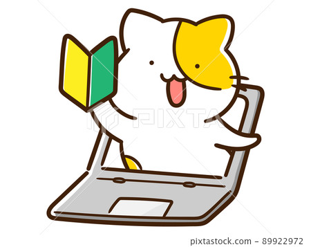 Handwritten style illustrations of cute cats for computer beginners 89922972