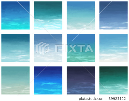 海色漸變方形12片矢量素材 89923122