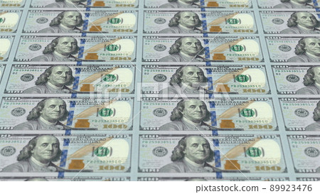 Dollar money printing animation business finance factory concept industry economy process. 3D Render. Dollar money printing animation business finance factory concept industry economy process. 3D Render. 89923476
