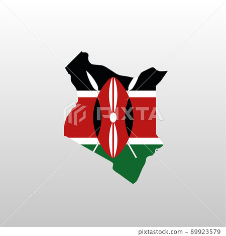 Kenya national flag in country map silhouette Kenya national flag in country map silhouette 89923579