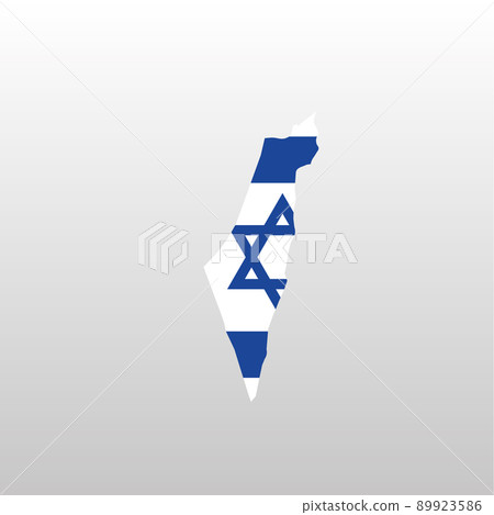 Israel national flag in country map silhouette Israel national flag in country map silhouette 89923586