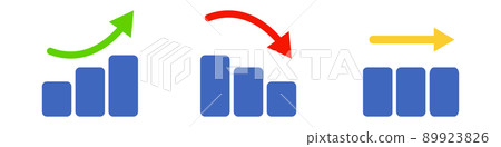 Bar chart icon set. Growth / flat / decline 89923826