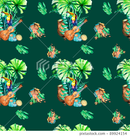 Seamless pattern for Festa Junina watercolor illustration Seamless pattern for Festa Junina watercolor illustration 89924154