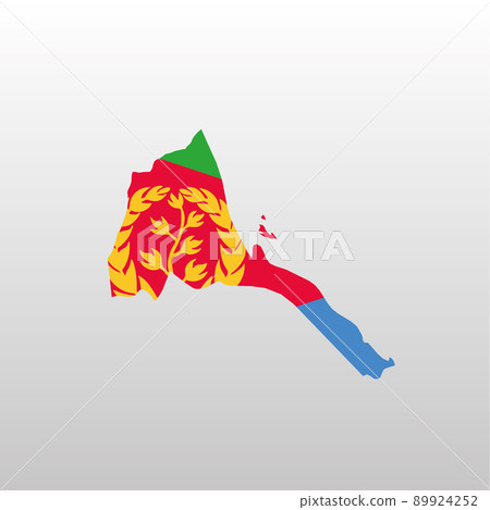 Eritrea national flag in country map silhouette 89924252