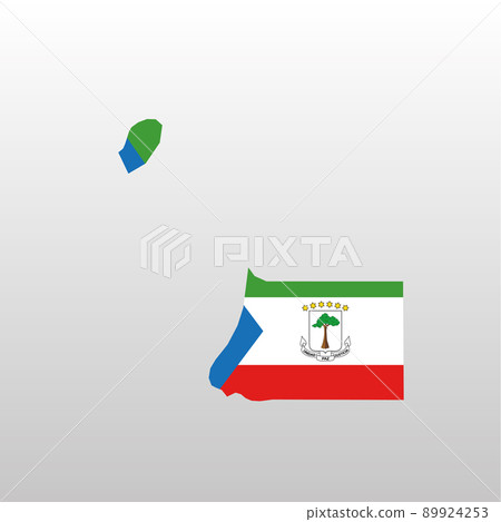 Equatorial Guinea national flag in country map silhouette 89924253