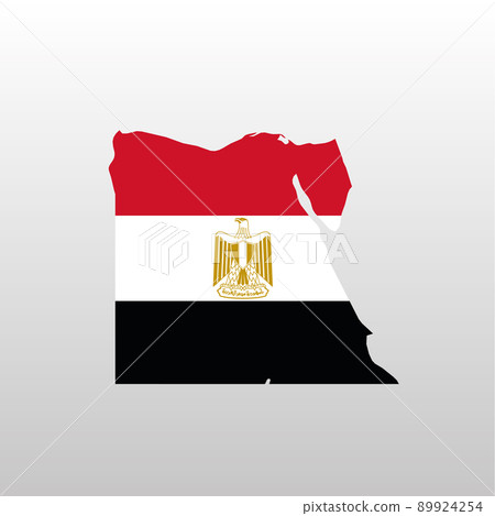 Egypt national flag in country map silhouette 89924254