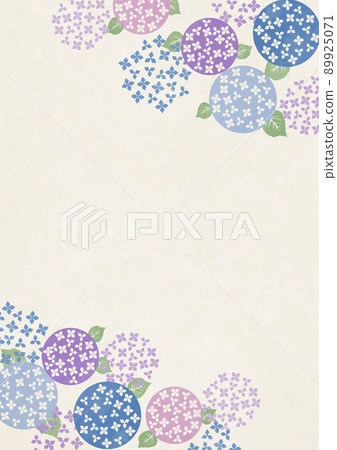 Illustration of hydrangea, texture of Japanese paper Illustration of hydrangea, texture of Japanese paper 89925071