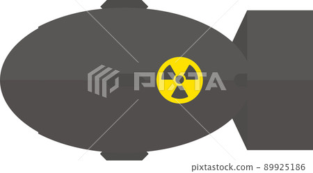 Illustration of a black atomic bomb seen from... - Stock Illustration ...
