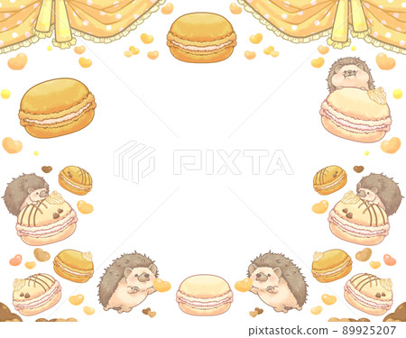 Hedgehog and Macaron Heart Frame Yellow ver Hedgehog and Macaron Heart Frame Yellow ver 89925207