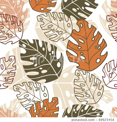 Seamless pattern abstract exotic leaves of monstera vector 89925458