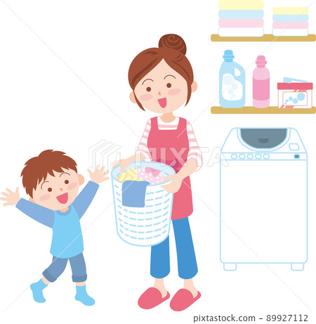 Laundry image_Laundry room_Parent and child_Vertical washing machine 89927112