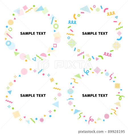 帶有流行圖案的圓形框架集 89928195