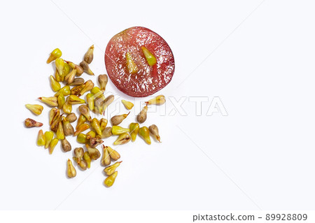 Fresh grape with seeds on white background. 89928809