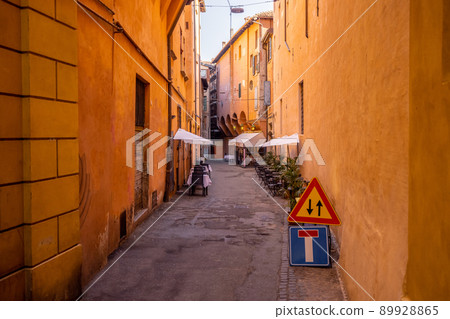 Narrow cozy street in Bologna city Narrow cozy street in Bologna city 89928865