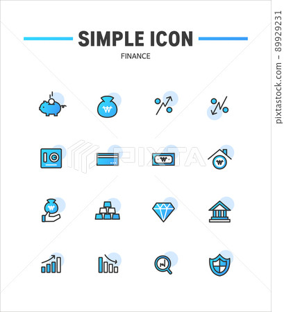 10 easy-to-use simple finance icons 89929231