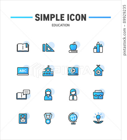 Easy to use simple education icon 06 89929235