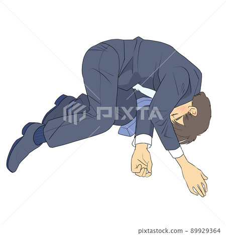 Office worker who curls up and sleeps soundly Office worker who curls up and sleeps soundly 89929364