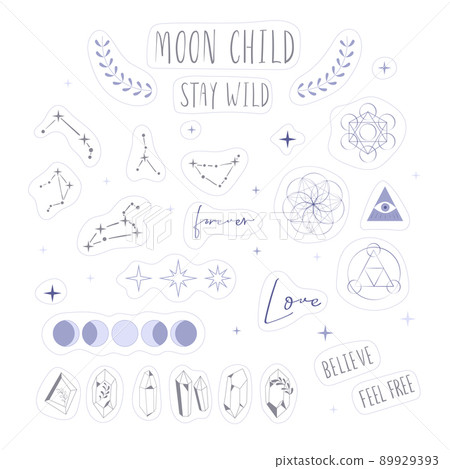 Boho Witch and Magic Collection with celestial constellation and star Boho Witch and Magic Collection with celestial constellation and star 89929393