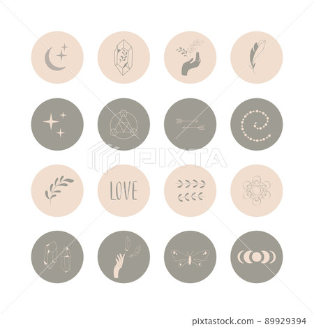 Stickers with magic herbs, bottles and hands Stickers with magic herbs, bottles and hands 89929394