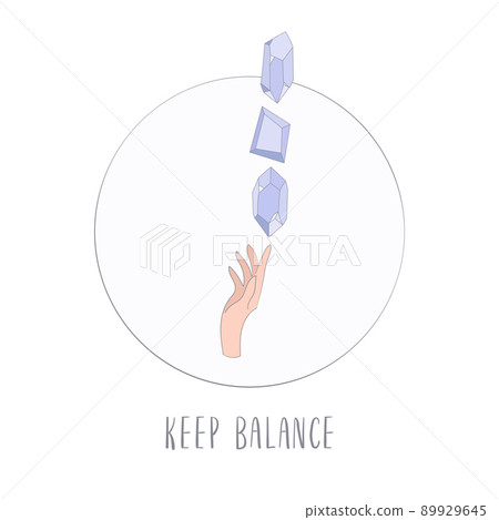 Motivating magic card with hand and crystals Motivating magic card with hand and crystals 89929645