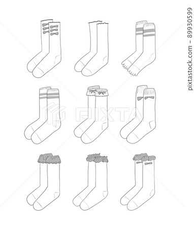 Gray socks illustration set 89930599
