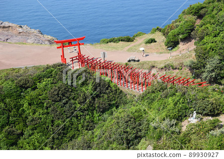 通往深藍色日本海的紅色牌坊路 通往深藍色日本海的紅色牌坊路 89930927