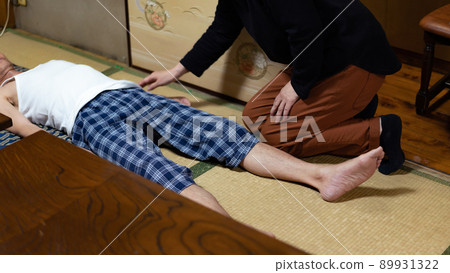 Senior man lying on his back Senior man lying on his back 89931322