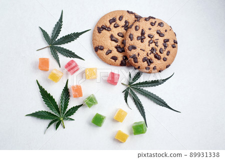 American cookies with cannabis extract. Sweets with CBD oil 89931338