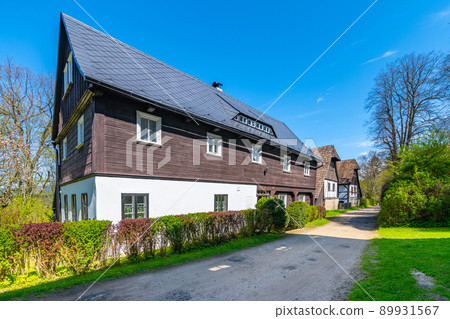 Traditional old half-timbered rural house Traditional old half-timbered rural house 89931567