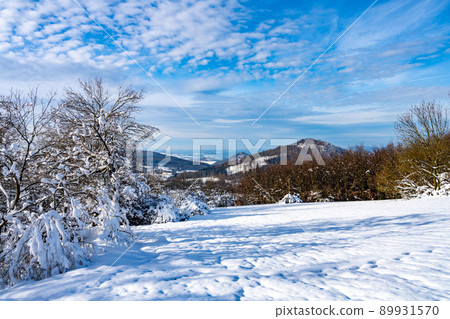 Scenic winter view of Lusatian Mountains Scenic winter view of Lusatian Mountains 89931570