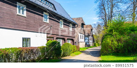 Traditional old half-timbered rural house Traditional old half-timbered rural house 89931575