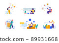 People use smartphones, delivery, fast food 89931668