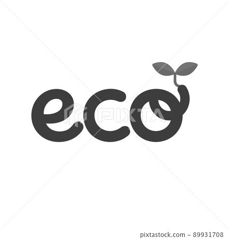 Illustrations with small buds from the letters eco-Image material for eco-eco activities and savings 89931708