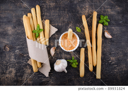 Italian grissini, traditional appetizer breadstick 89931824