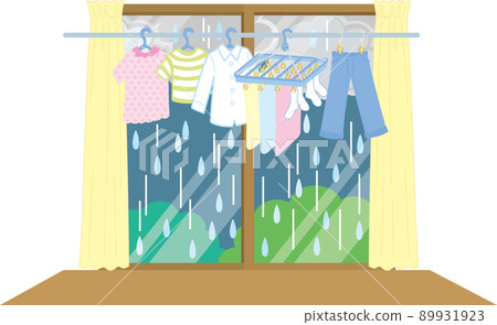 Fold the laundry_Large windows_Rain_Room drying 89931923