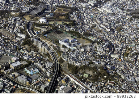 Aerial view of Kanagawa Prefectural Yokohama Seiryo High School 89932268