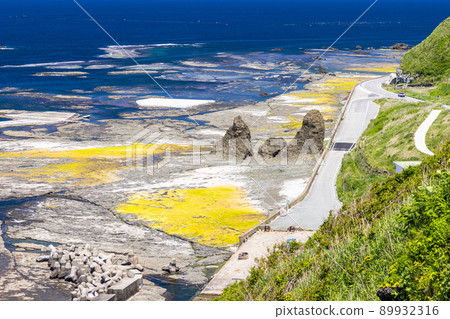 [新潟縣佐渡地質公園]由海底火山製成的火山岩 89932316