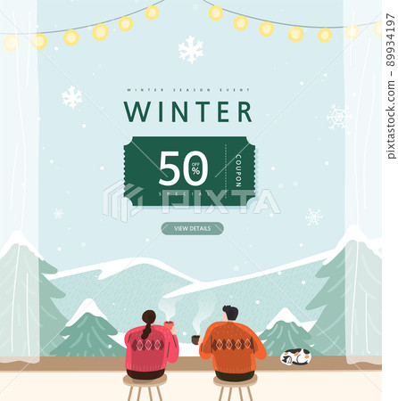 購物，彈出窗口，橫幅，線條插圖 89934197