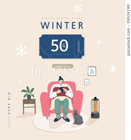 購物，彈出窗口，橫幅，線條插圖 89934199