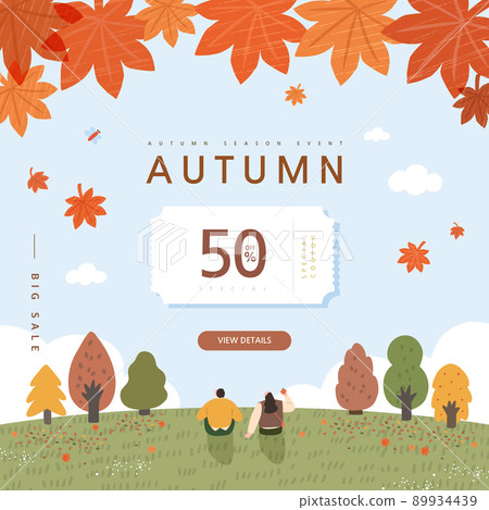 秋天，購物，彈出窗口，橫幅，情感 89934439