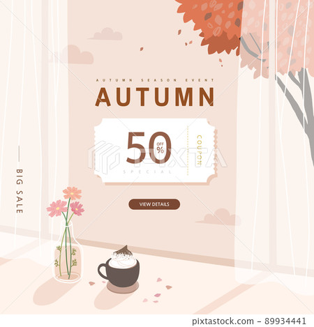 秋天，購物，彈出窗口，橫幅，情感 89934441