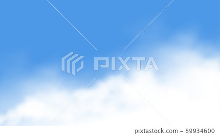realistic smoke or clouds on sky blue background 89934600