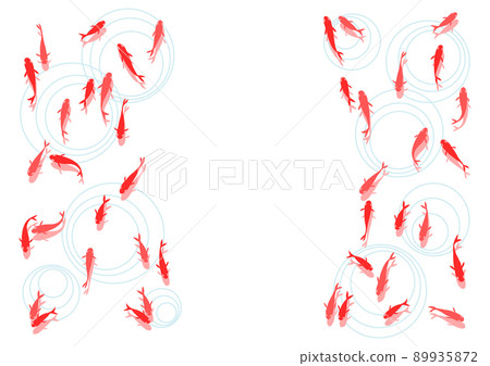 金魚和波紋圖白色背景 89935872