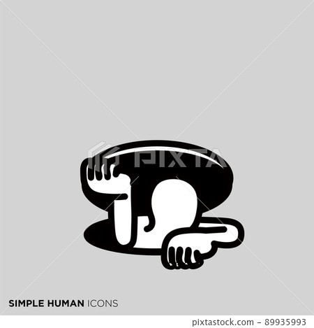 Simple human icon series "People coming out of manholes" Simple human icon series "People coming out of manholes" 89935993